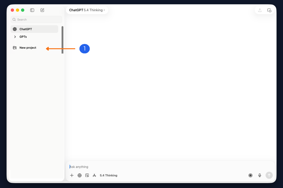 ChatGPT &mdash; create a new project for your coaching system
